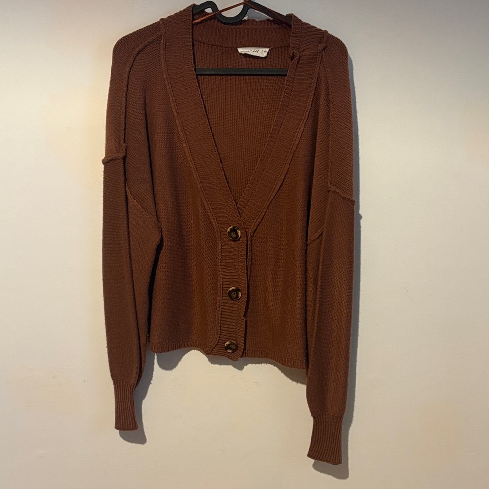 Cozy Brown Button-Up Cardigan